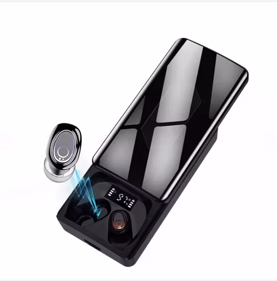 True Wireless Stereo Bluetooth Earbuds with LED Light Shows Power TWS Earphone