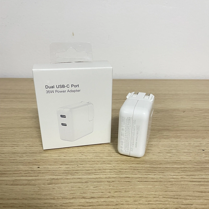 1: 1 Original Mobile Phone Fast Charger Us EU Plug Dual USB-C Port 35W Power Adapter for iPhone 14 Plus PRO Max