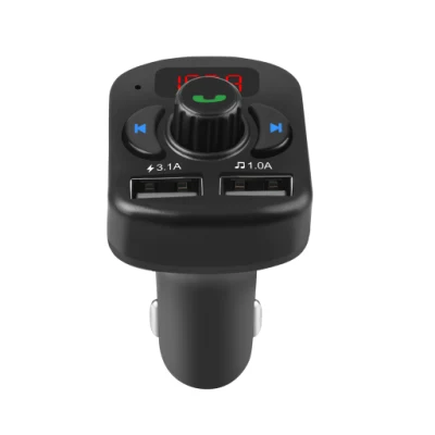 Kit de coche Transmisor FM manos libres Bluetooth 5.0 Kit de coche Reproductor de MP3 Cargador de coche USB dual