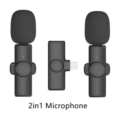 Micrófono Bluetooth 2 en 1 K9, micrófono Lavalier inalámbrico, reducción de ruido, transmisión en vivo al aire libre, micrófono Lavalier USB