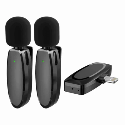 2.4G Smart Dual Lavalier Micrófono inalámbrico Compatible con cancelación de ruido para micrófono inalámbrico Vlogging / Video Streaming